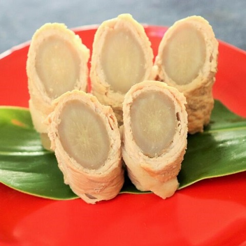 豚肉のごぼう巻き：琉球料理-写真